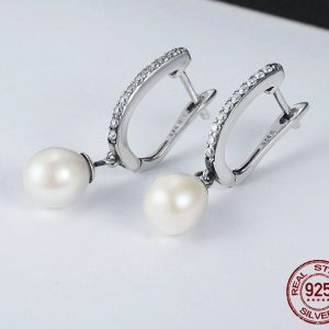 cercei argint cu perle