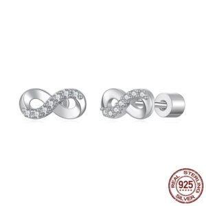 Cercei din argint Infinit Radiant Moissanite