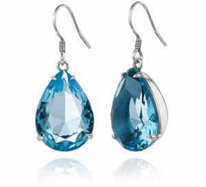 Cercei Liquid Sky din Argint cu piatra semipretioasa Aquamarine