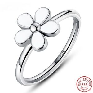 Inel Edelweiss de argint 925 cu floare alba