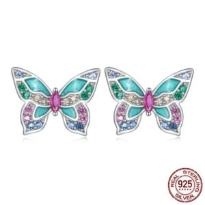 Cercei Rainbow Butterfly Argint 925