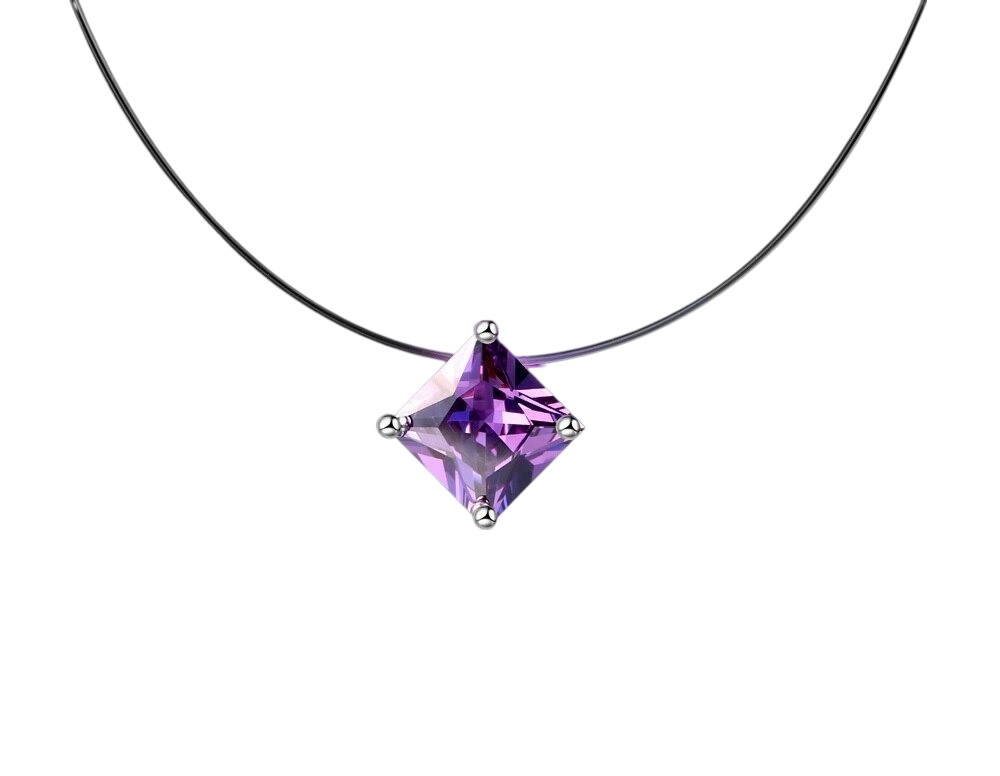 Colier transparent Magic Quadrant Purple - imagine 2