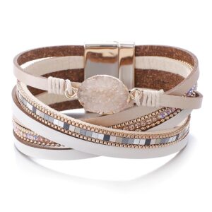 Bratara statement multilayer NUDE - Boho style