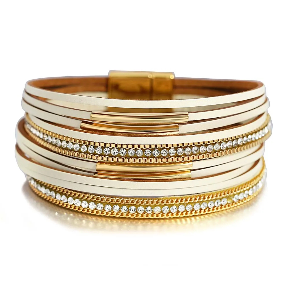 Bratara statement multilayer simply gold
